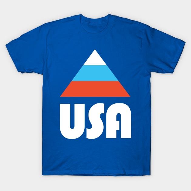 USA Winter Games Retro Mountain T-Shirt by PodDesignShop